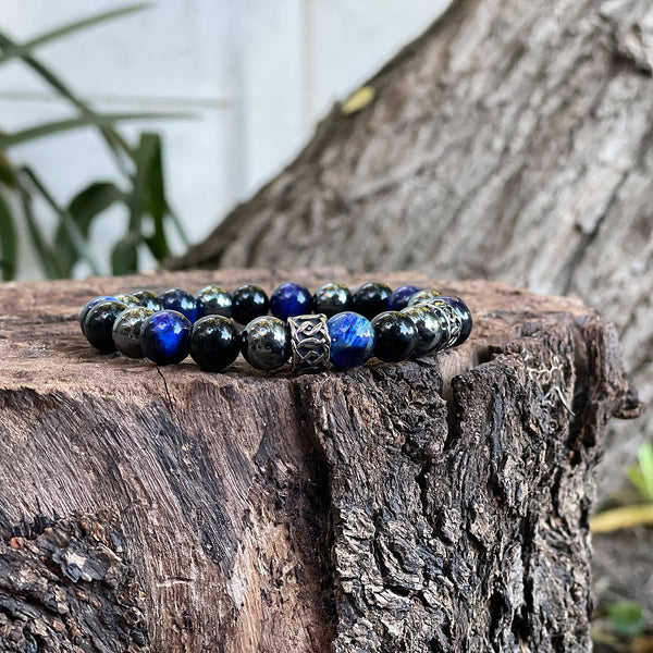 The Triple Protection Bracelet (10mm) Blue - Mi Chakra