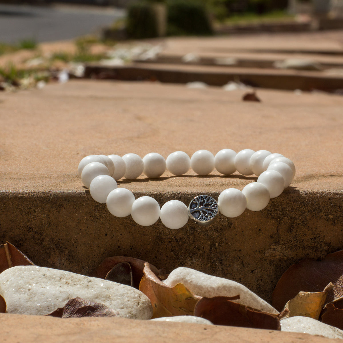 The Calming Bracelet - Mi Chakra - White Jade - South Africa