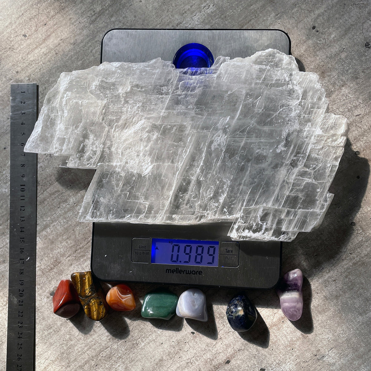 Selenite Slab - Charging plate (0.98kg) Mi Chakra