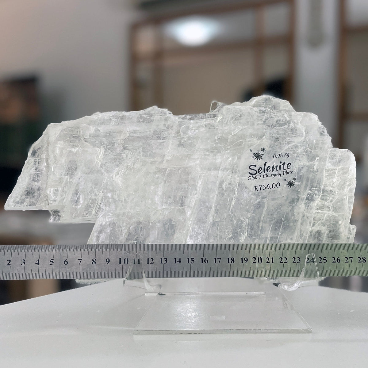 Selenite Slab - Charging plate (0.98kg) Mi Chakra