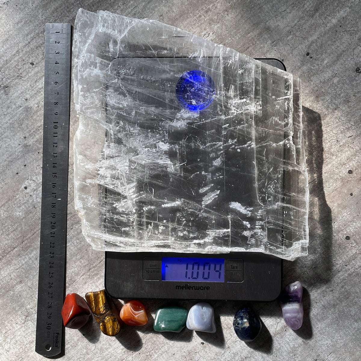 Selenite Slab - Charging plate (1.00kg) Mi Chakra