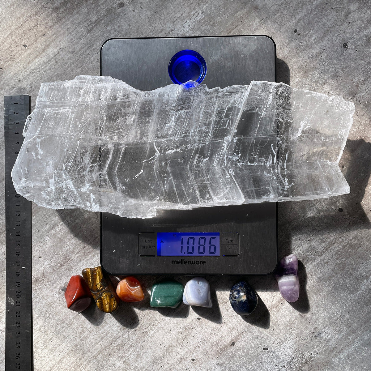 Selenite Slab - Charging plate (1.08kg) Mi Chakra