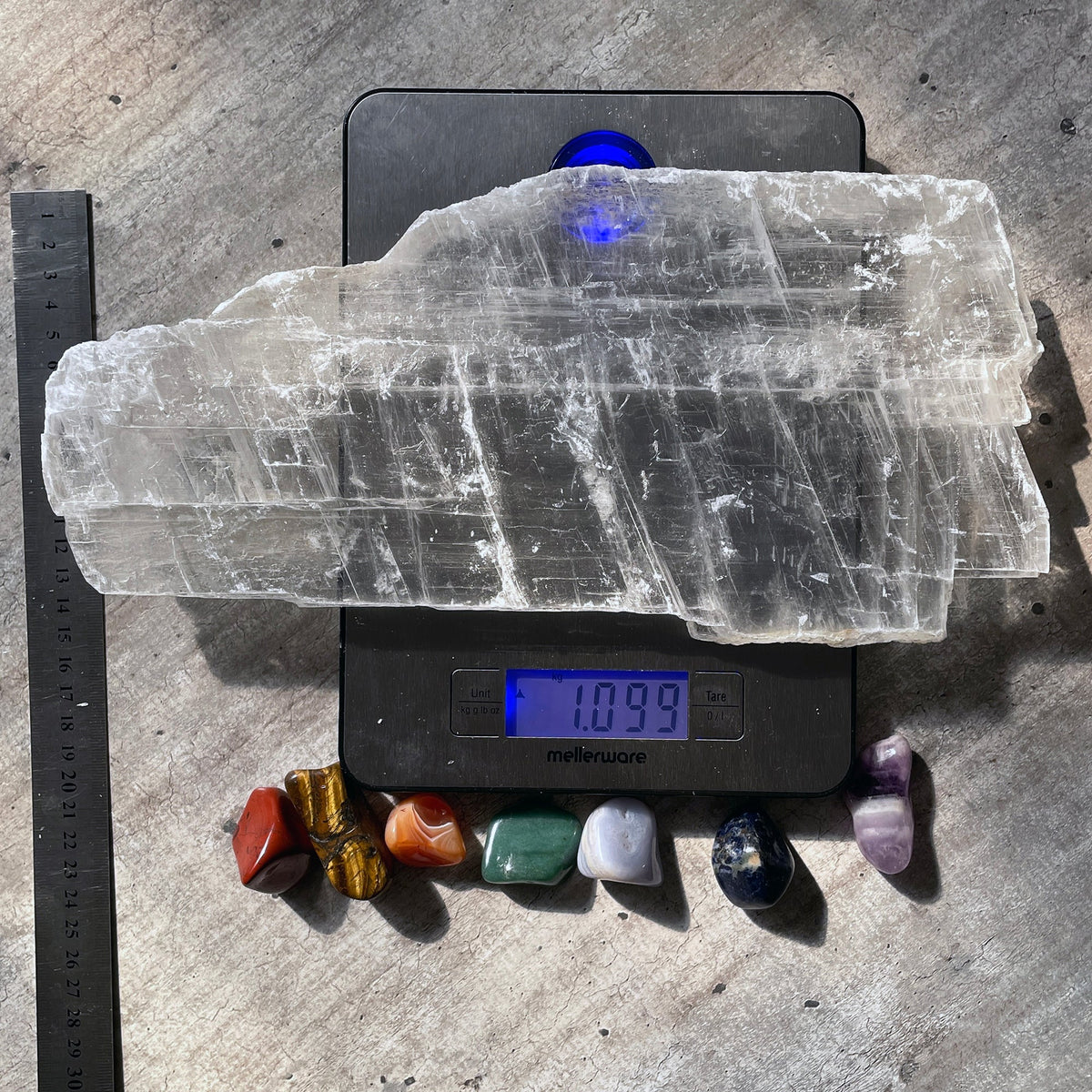 Selenite Slab - Charging plate (1.09kg) Mi Chakra