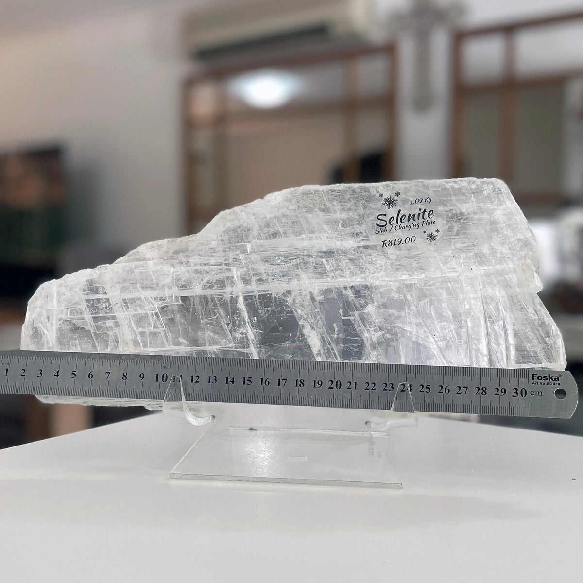 Selenite Slab - Charging plate (1.09kg) Mi Chakra