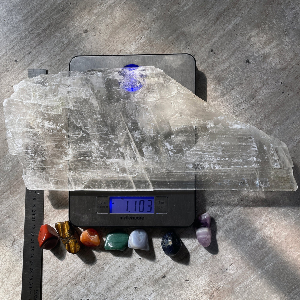 Selenite Slab - Charging plate (1.10kg) Mi Chakra