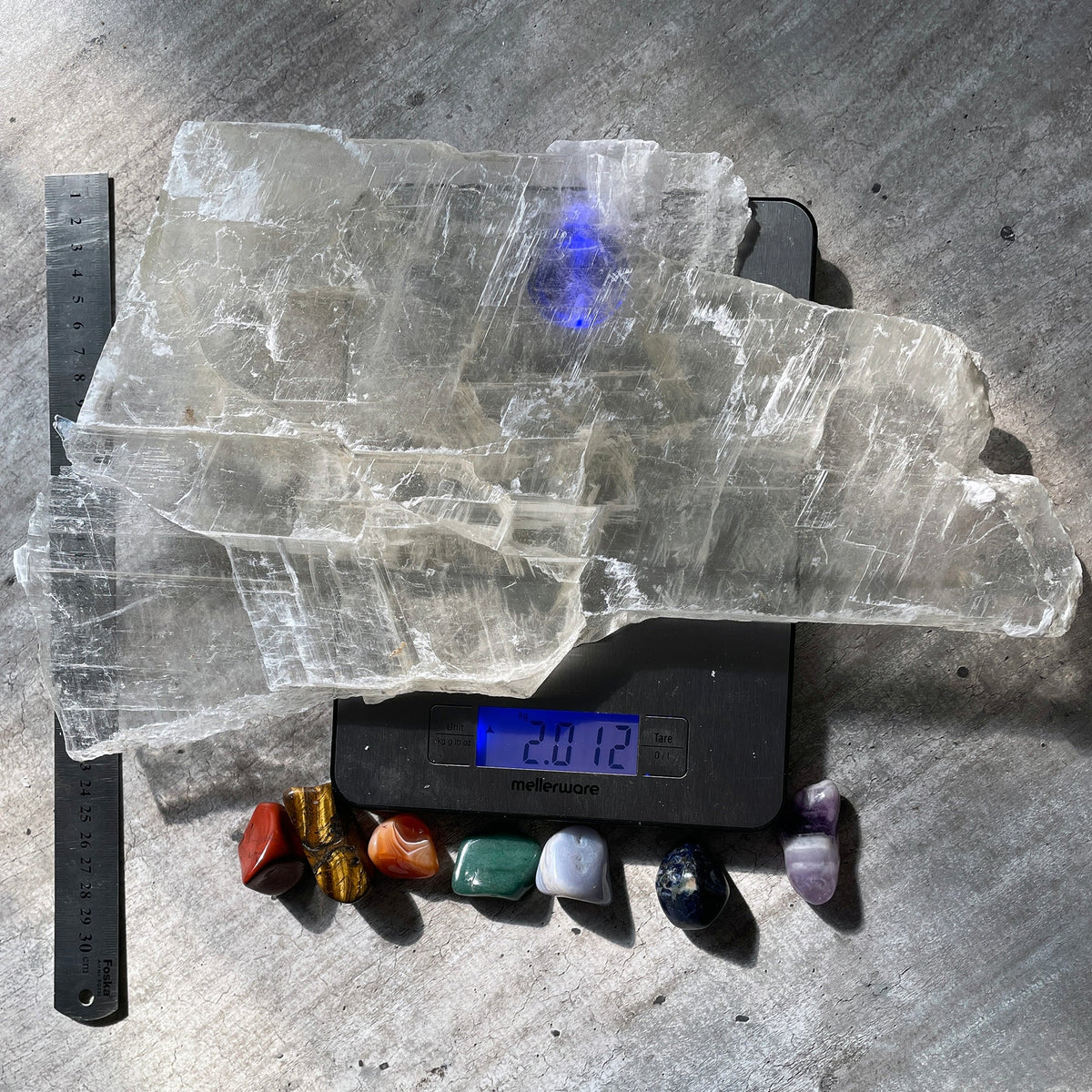 Selenite Slab - Charging plate (2.01kg) Mi Chakra