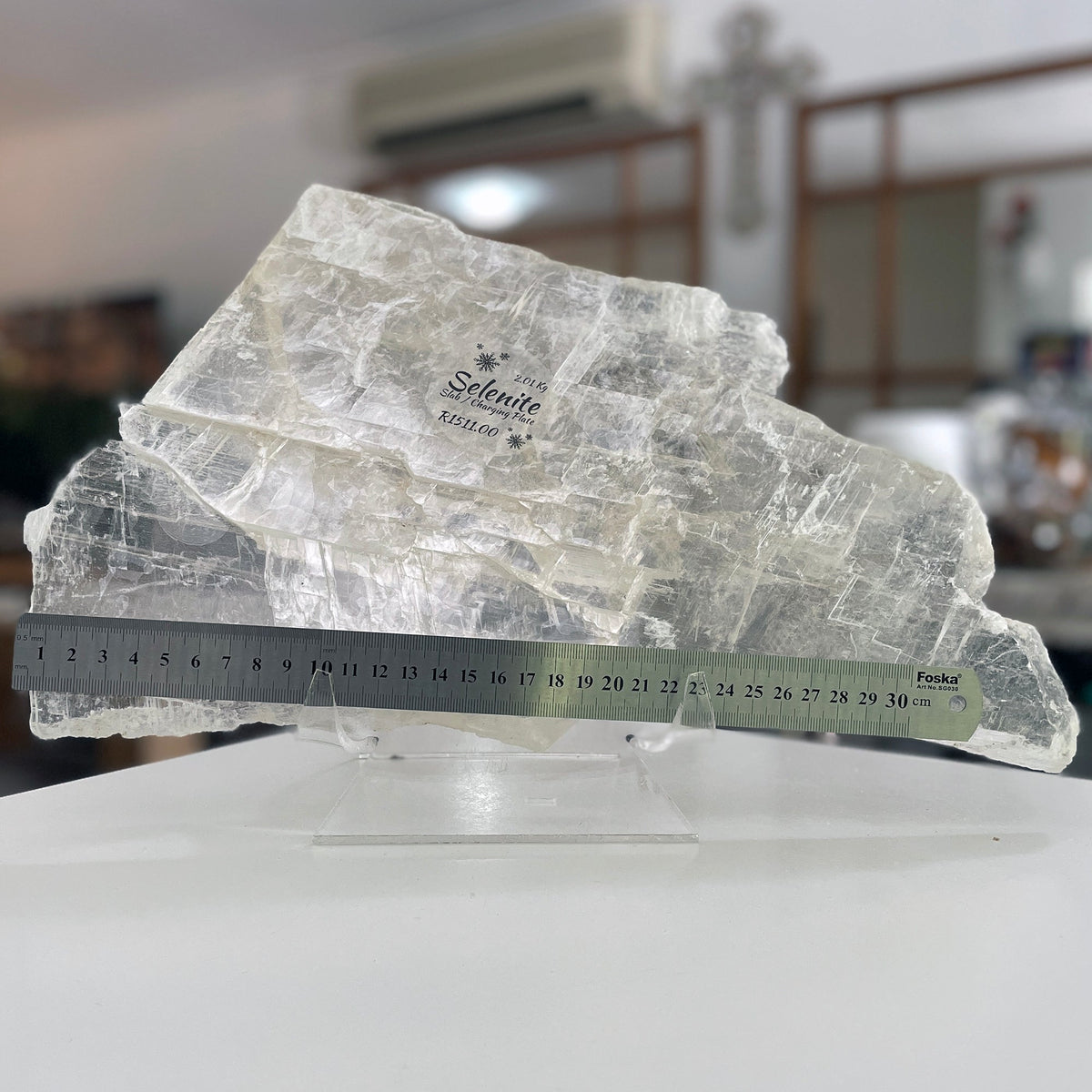 Selenite Slab - Charging plate (2.01kg) Mi Chakra