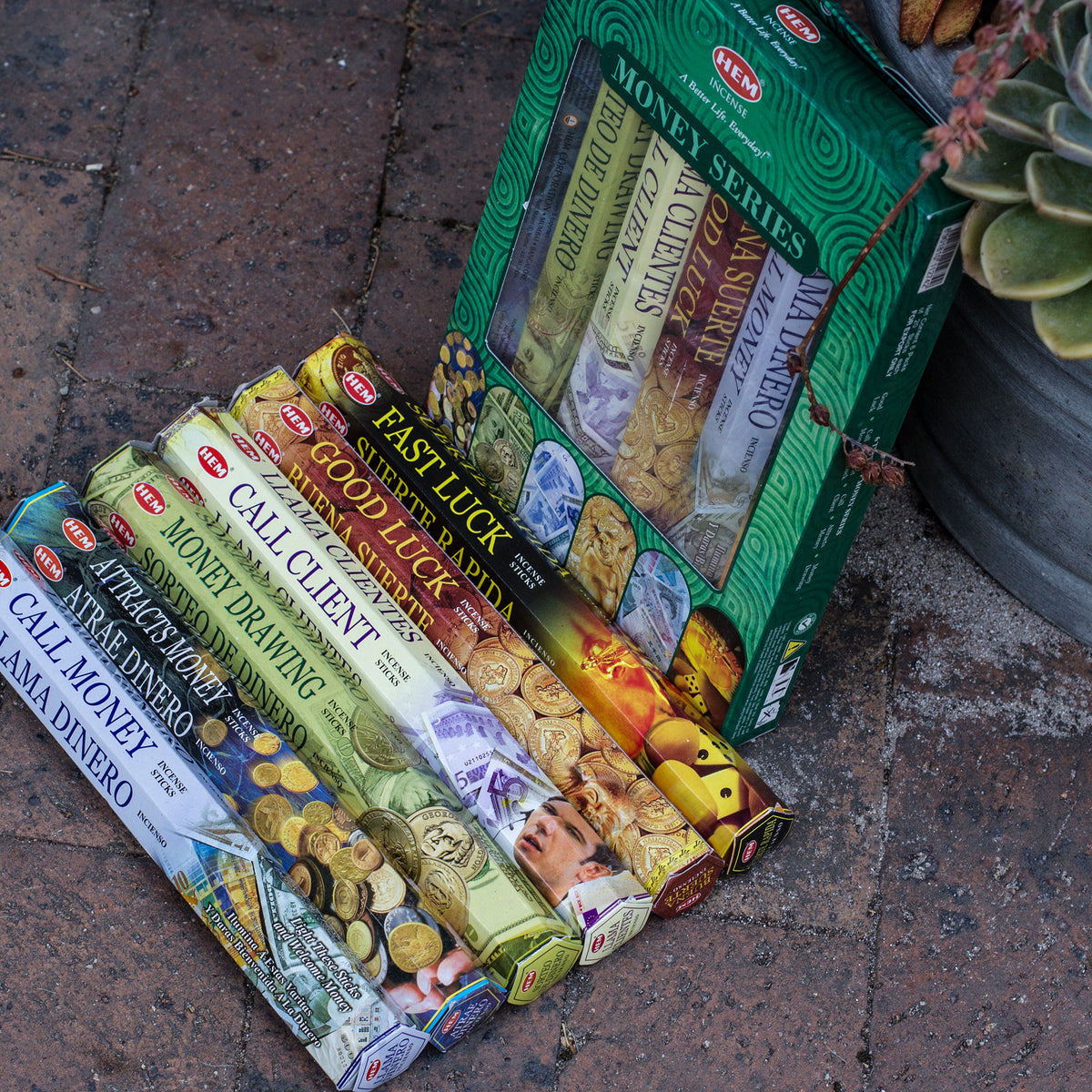 Money Series incense gift pack - Scents, aromas, fragrances and the many ways they can be described can be used to create specific responses. For instance the aromas released into a space can; encourage relaxation, aid in sleep, promote poor concentration, stimulate creativity, increase motivation and heighten sexual desire.  The money series incense gift pack has 120 incense sticks, one stick for every day for 120 days. Wow That&#39;s 4 months. 
