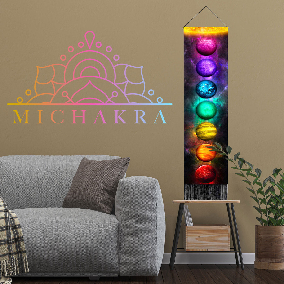 Wall Hanging Tapestry (7 Chakra -Style 1) Mi Chakra