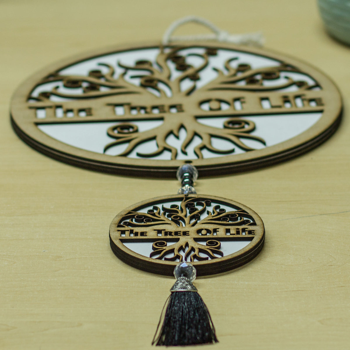 Add a splash of color and some unique appeal with our one of a kind inhouse designed & crafted Tree of life Wall Art. Made from 3mm MDF wood, green on the one side and white on the other. 