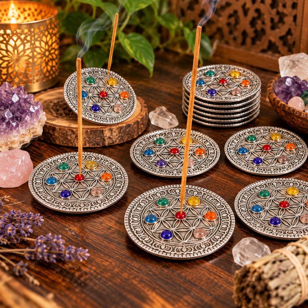 Chakra Incense Holder - Silver Mi Chakra