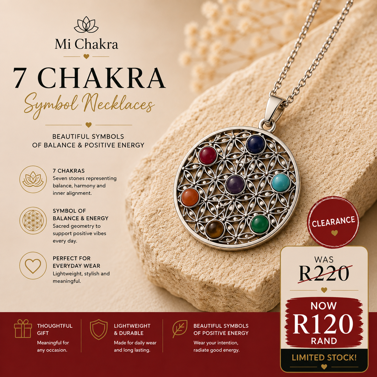 7 Chakra Necklace - Costume Jewelry Mi Chakra