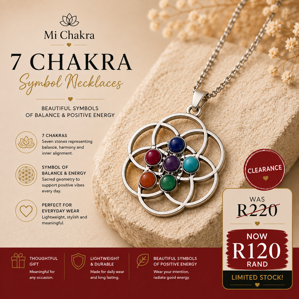 7 Chakra Necklace - Costume Jewelry Mi Chakra