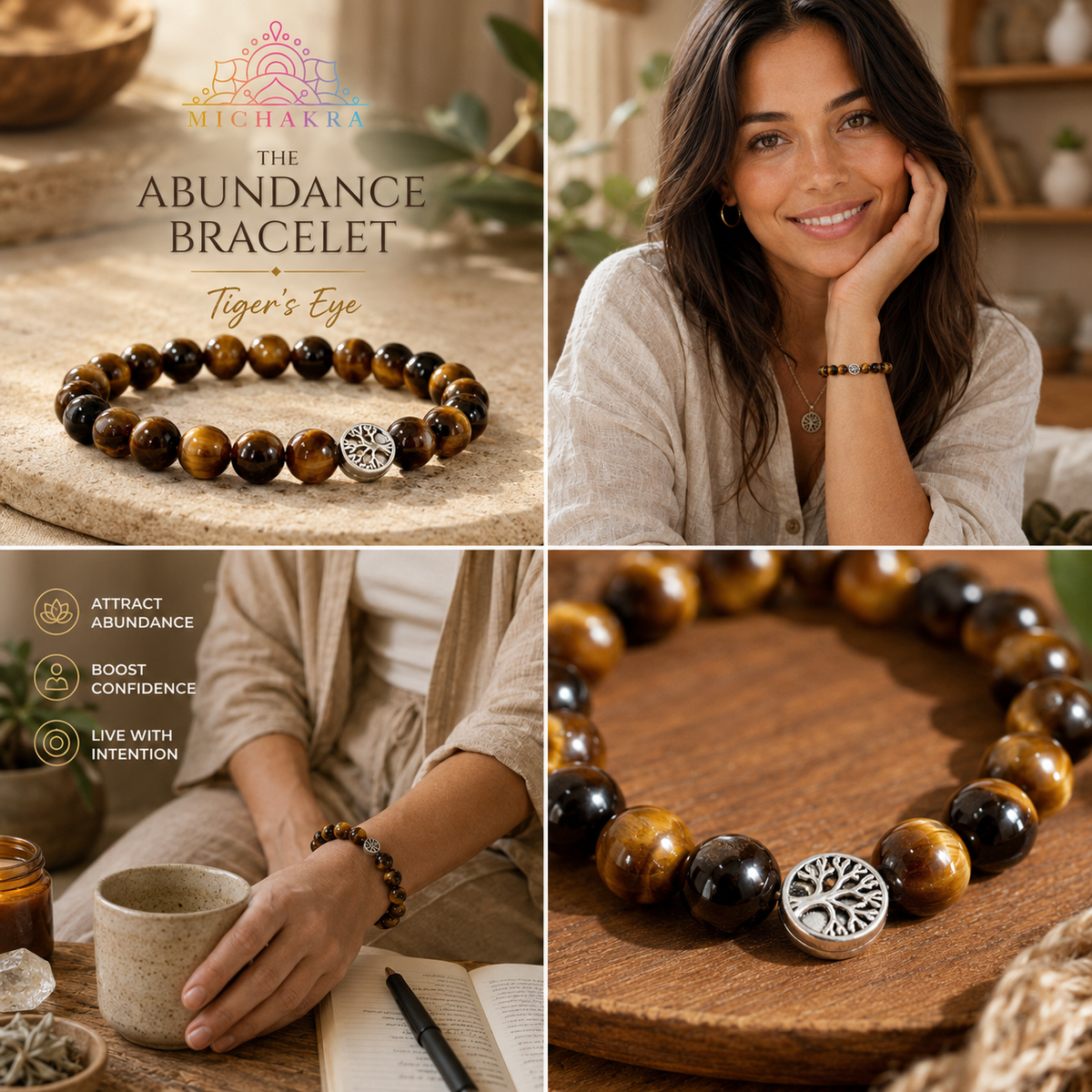 The Abndance Bracelet - Tigers Eye - Mi Chakra