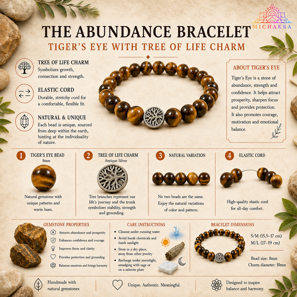 The Abundance Bracelet - Tigers Eye Mi Chakra