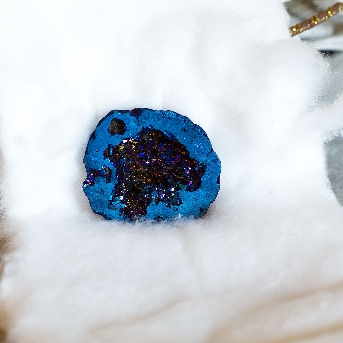 Agate Geode  Electroplated - Gold Mi Chakra