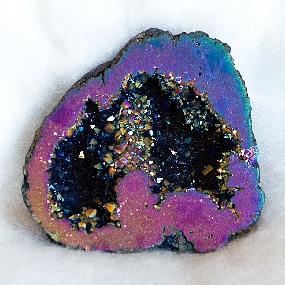 Copy of Agate Geode  Electroplated - Sliver Mi Chakra