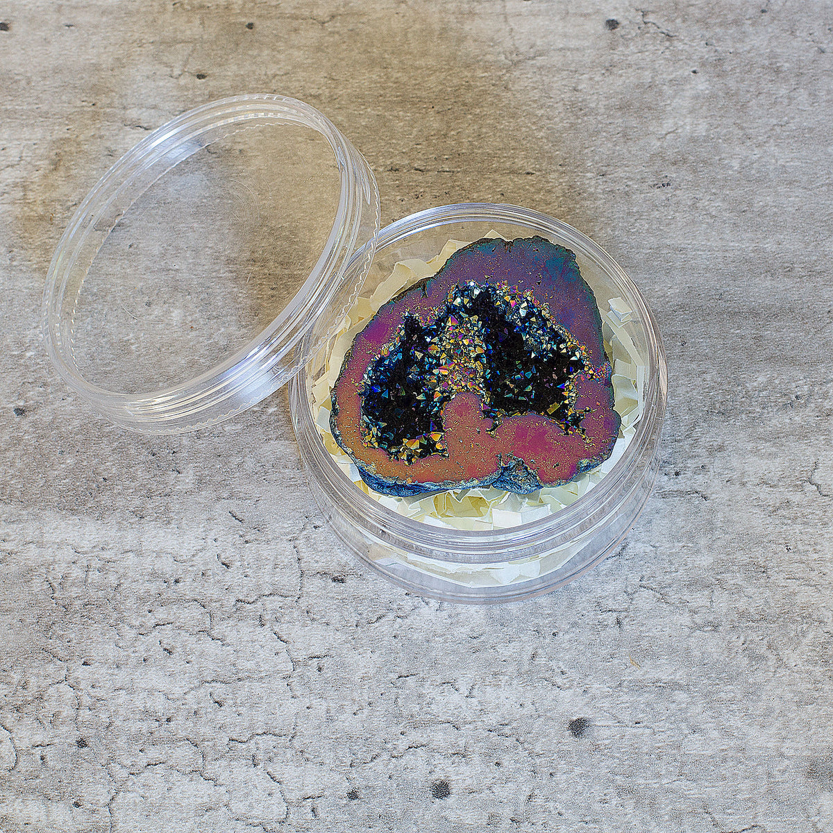 Copy of Agate Geode  Electroplated - Sliver Mi Chakra
