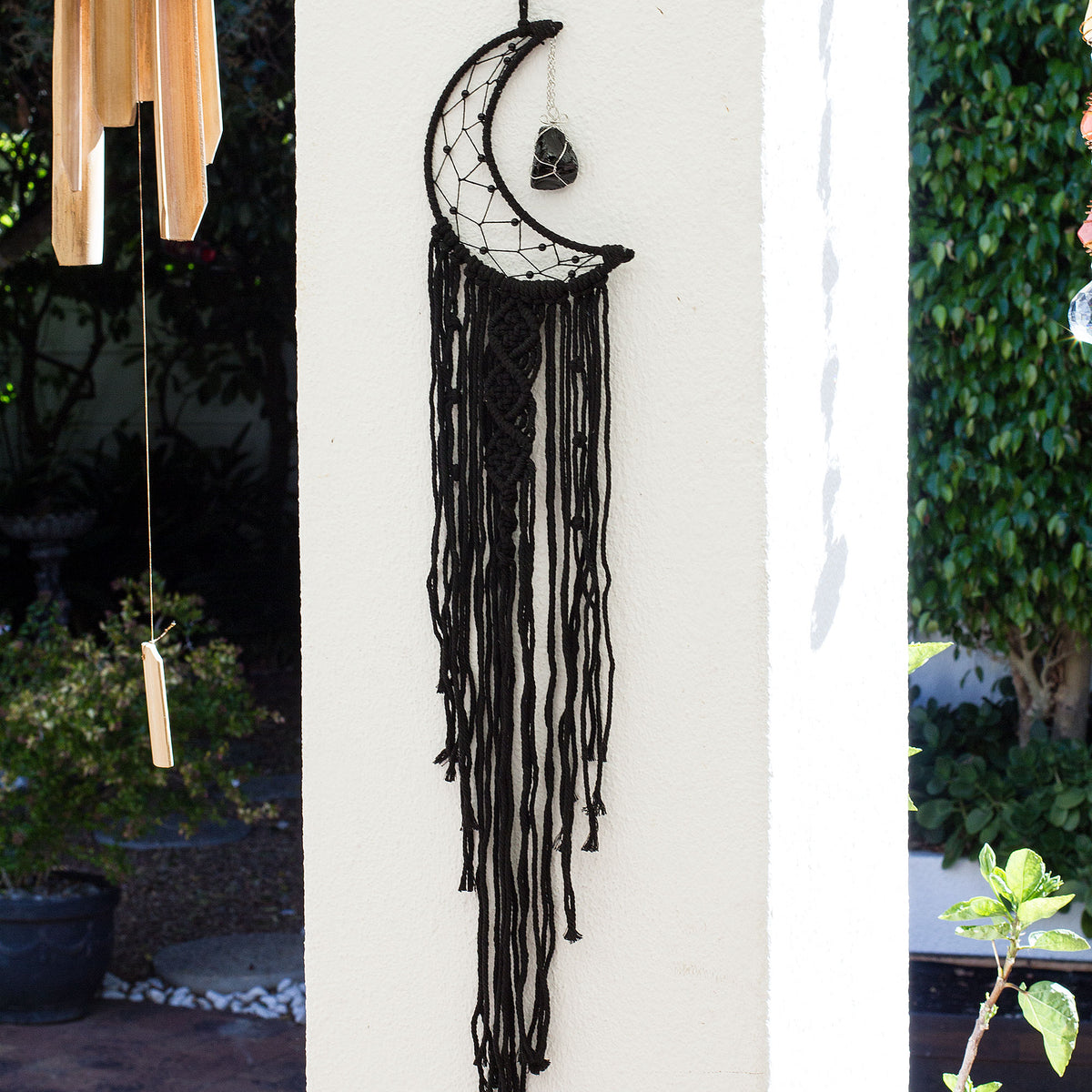 Bohemian Woven Tassel  Dream Catcher - Black - Crescent Mi Chakra