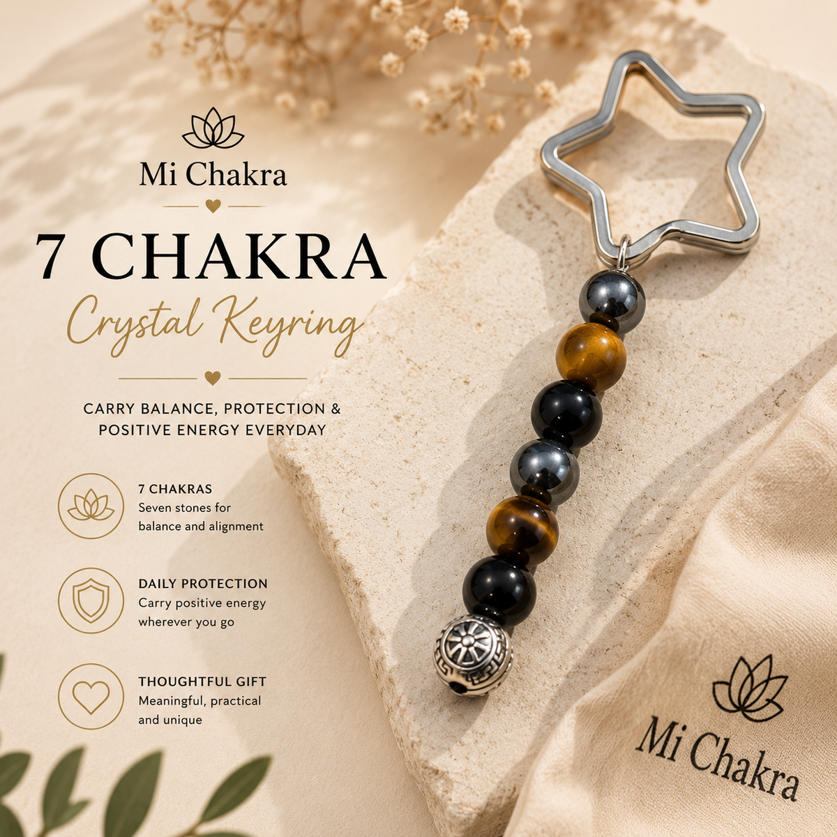 Triple Protection Keyring Mi Chakra