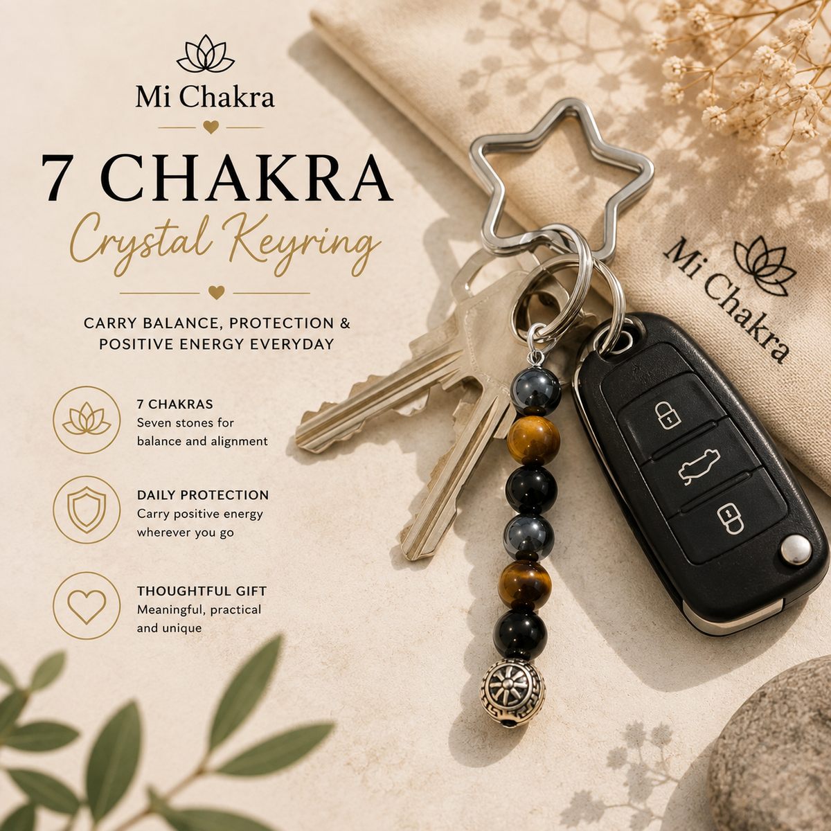 Triple Protection Keyring Mi Chakra