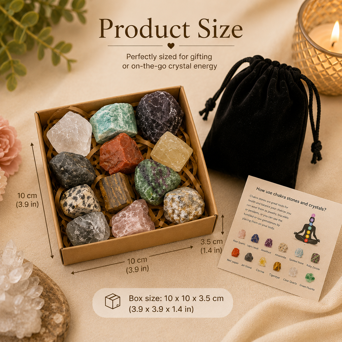 Raw Crystal Collection Gift Set | 12 Natural Healing Stones Mi Chakra