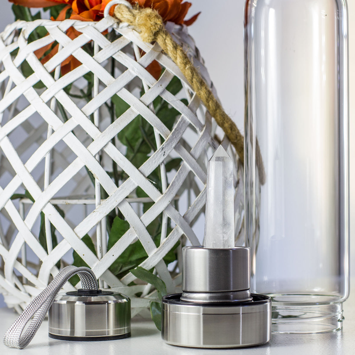 Crystal Essence Water Bottle - Clear Quartz Mi Chakra
