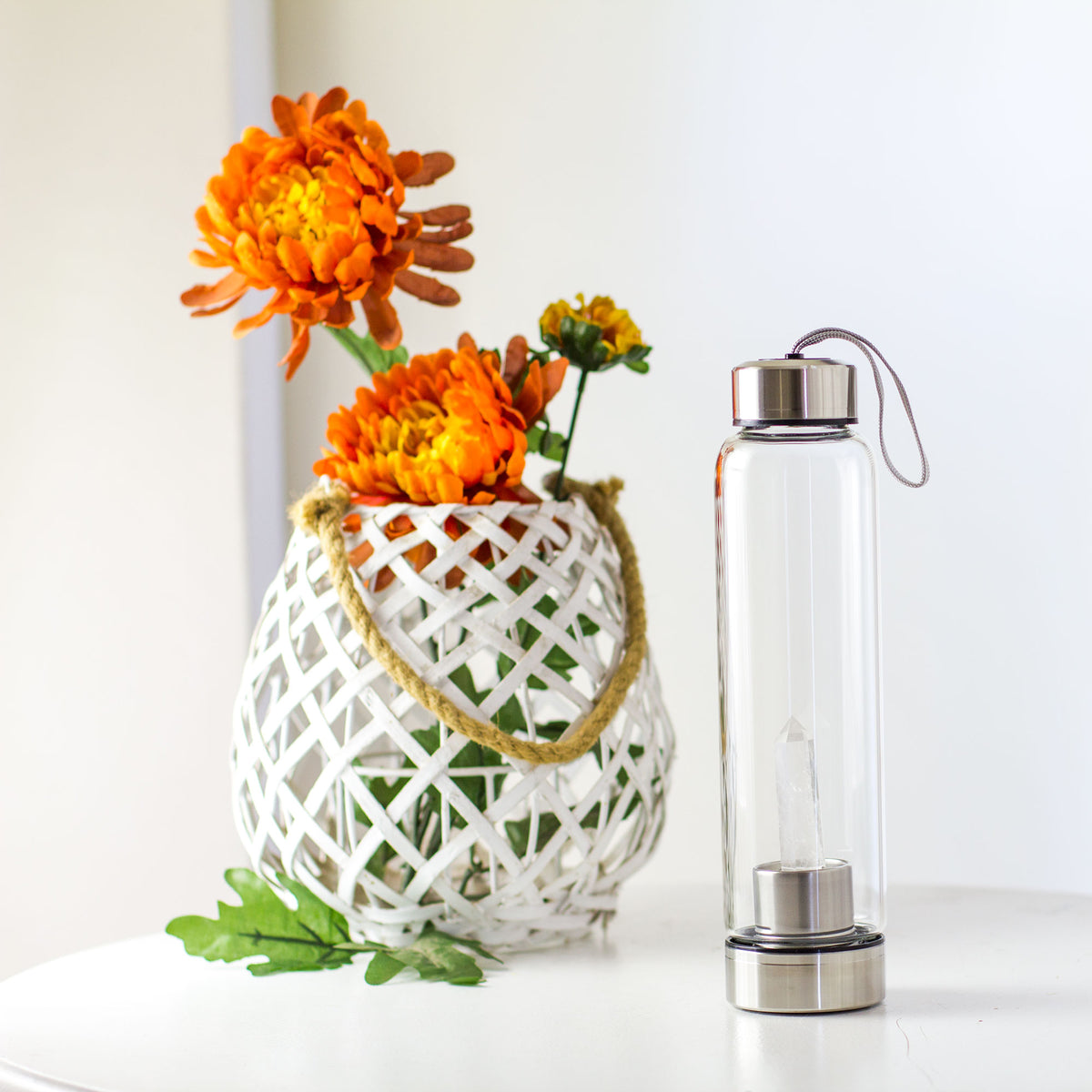 Crystal Essence Water Bottle - Clear Quartz Mi Chakra