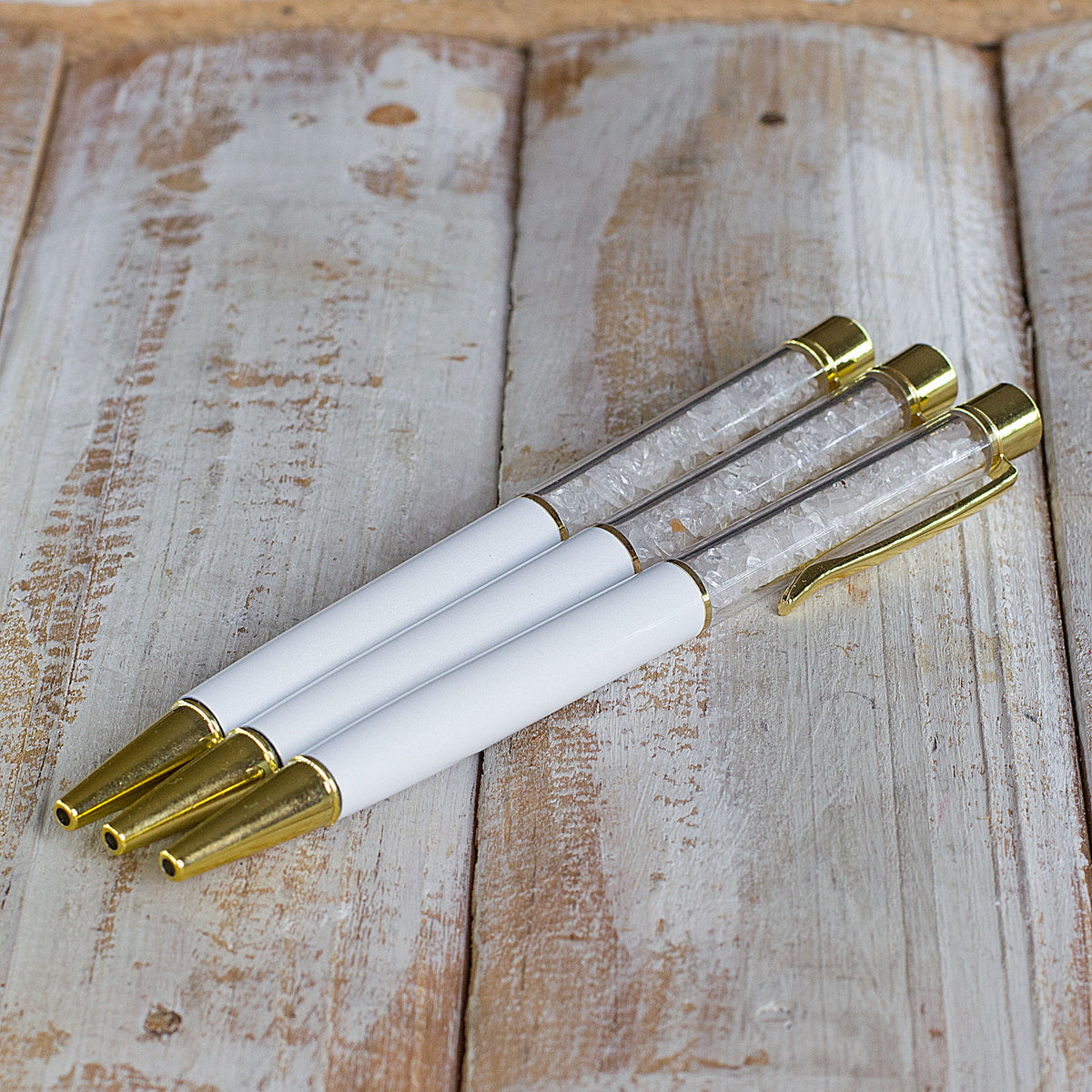 Crystal Gemstone Pen  - Silver - Quartz (Copy) Mi Chakra