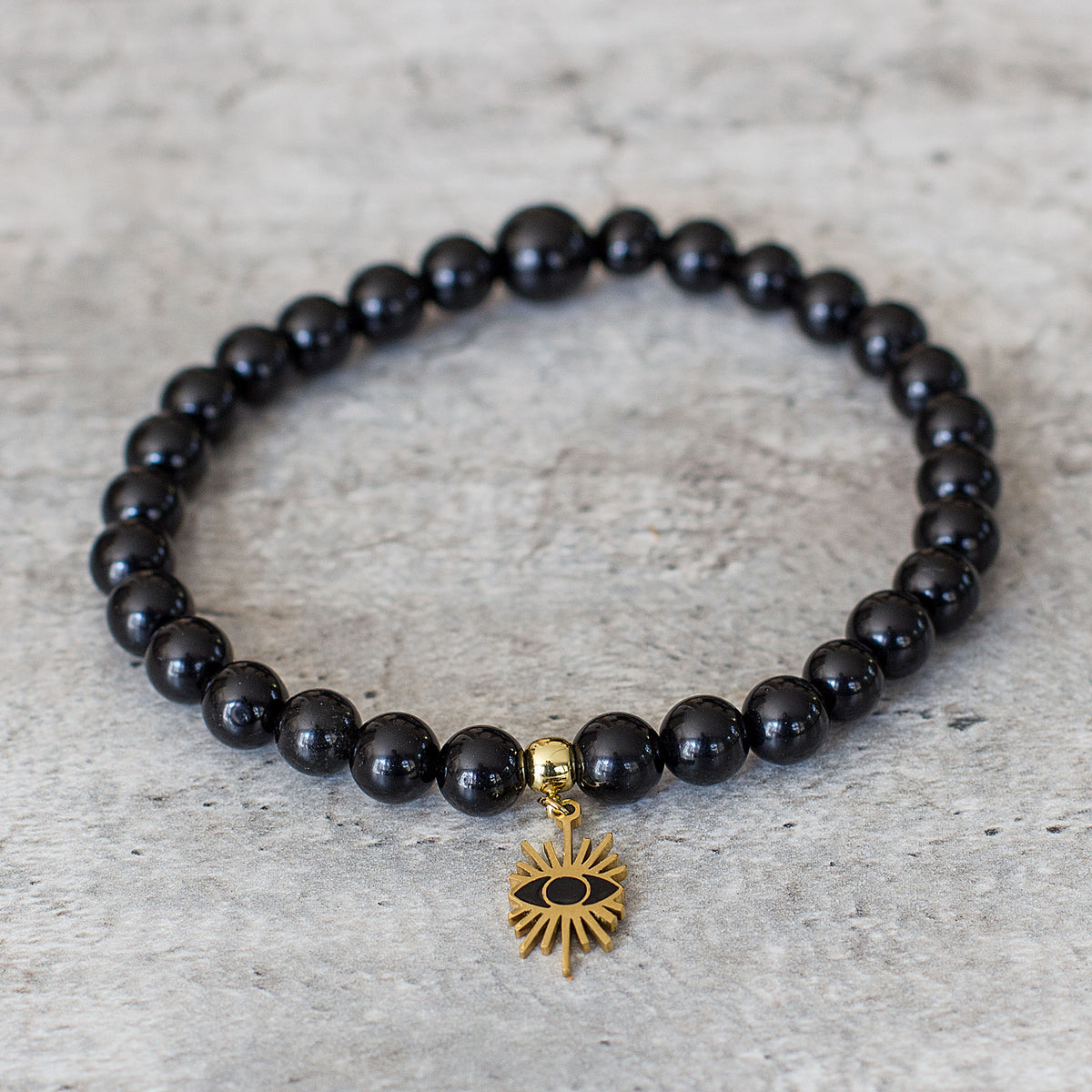 Evil Eye Black Obsidian Bracelet - Rabbi Abraham Isaac Kook explained that the &quot;evil eye&quot; is an example of how one soul can affect another through unseen connections between them. We are all influenced by our environment. The evil eye represents the venomous impact from malignant feelings of jealousy and envy of those around us. It is the belief that someone can have power over you or cause you harm, and wearing an evil eye talisman can be a way to protect yourself.