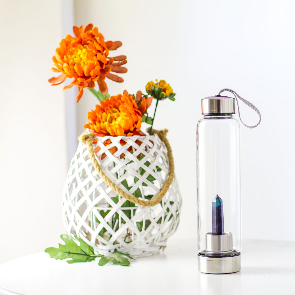 Crystal Essence Water Bottle - Fluorite Mi Chakra