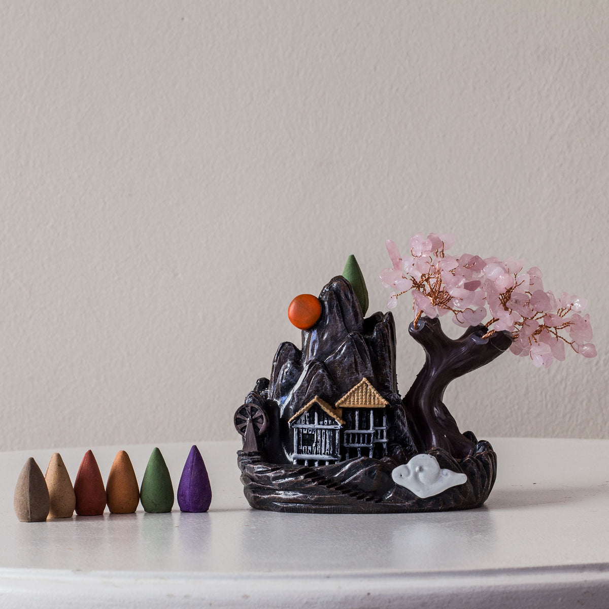 Crystal Backflow Burner - Rose Quartz Mi Chakra