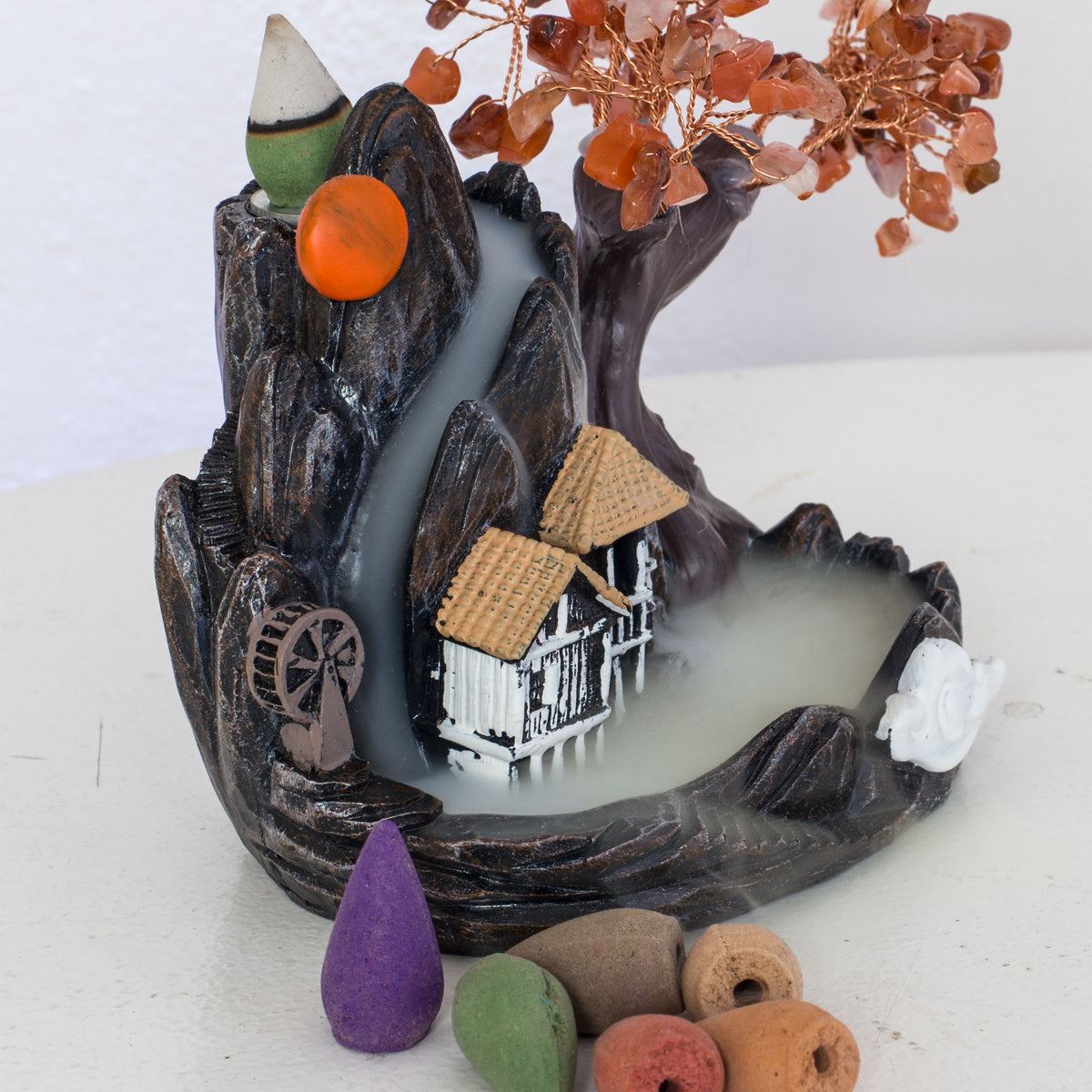Crystal Backflow Burner - Rose Quartz Mi Chakra