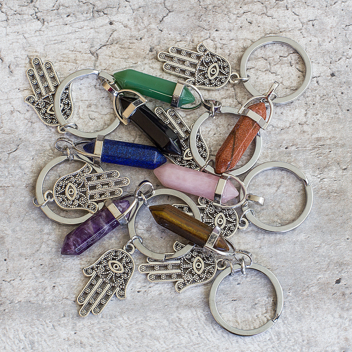Hamsa Hand Keyring - Lapis Lazuli Mi Chakra
