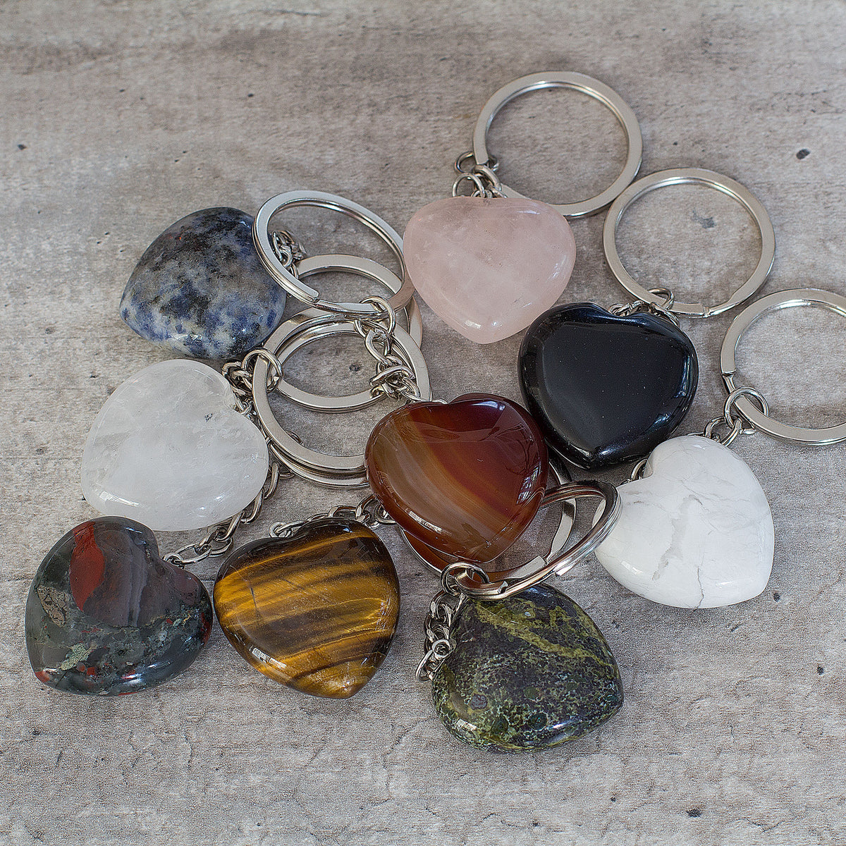 Heart Keyring - Howlite Mi Chakra