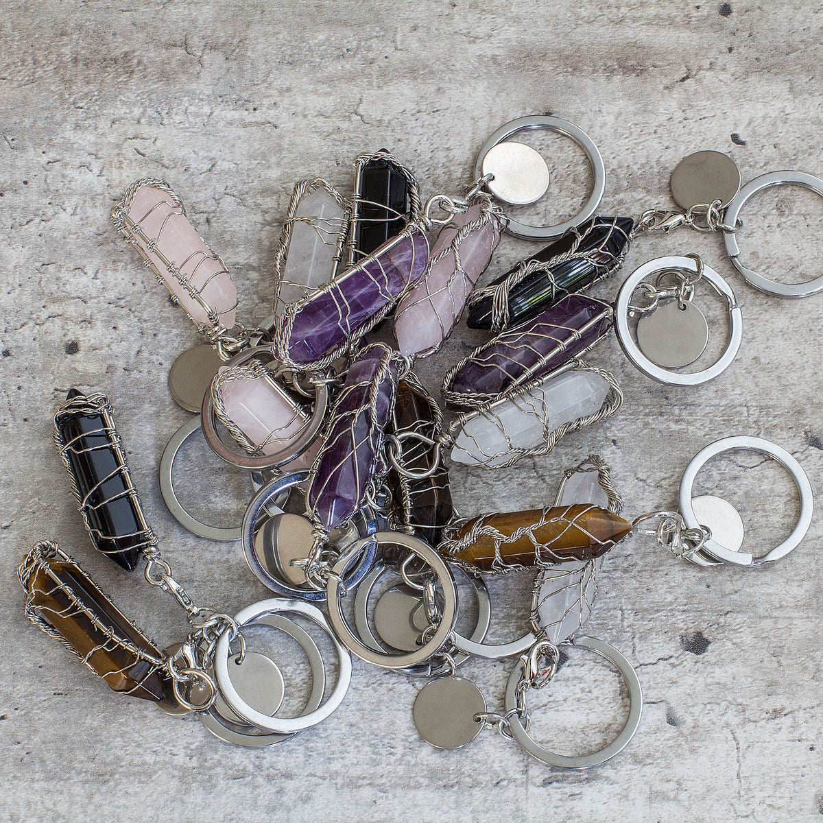Hexagonal Keyring - Tigers Eye Mi Chakra