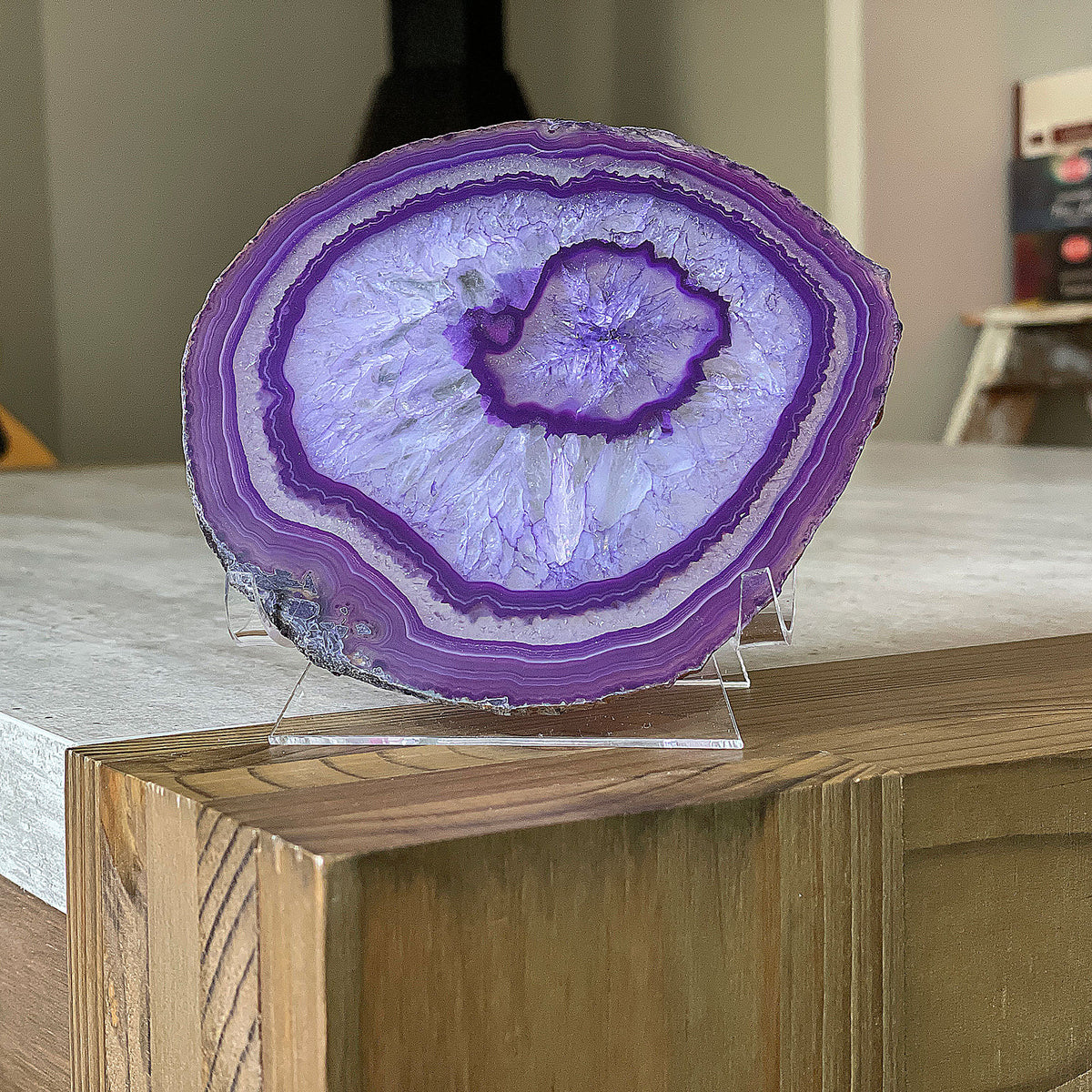 Agate Slice - Pink - Size 5 (13cm x 12cm) (Copy) Mi Chakra