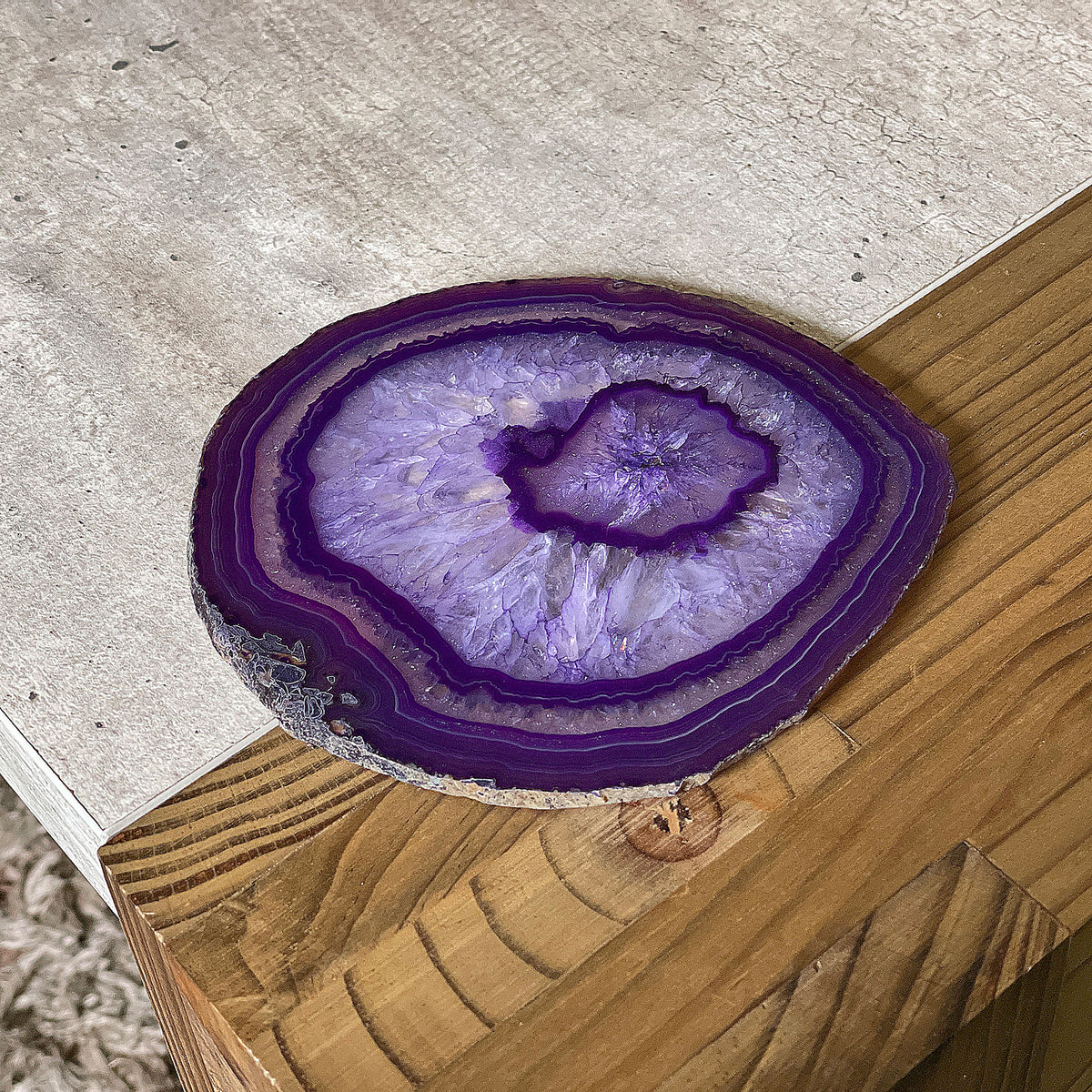 Agate Slice - Pink - Size 5 (13cm x 12cm) (Copy) Mi Chakra