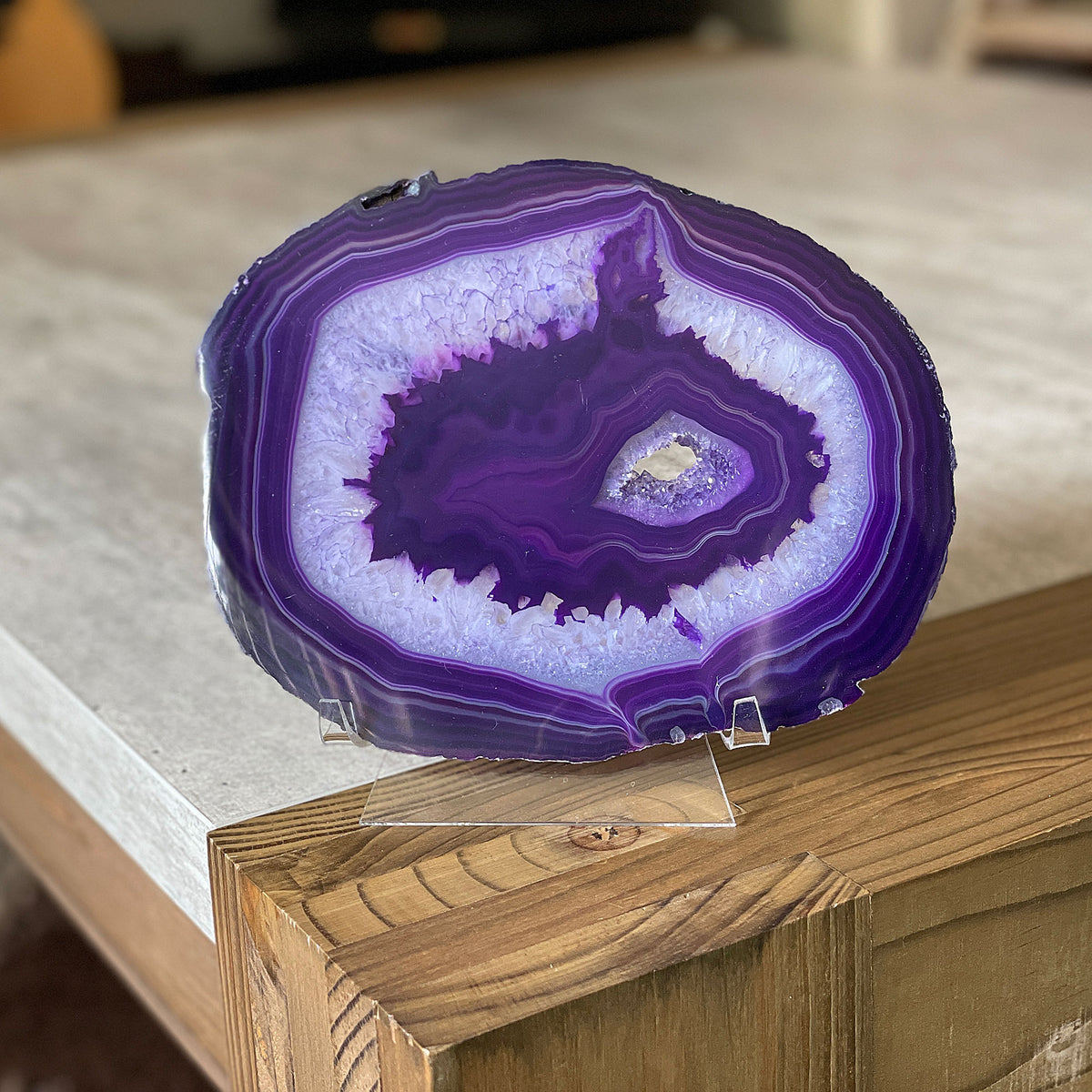 Agate Slice - Purple - Size 7 (17cm x 13cm) Mi Chakra