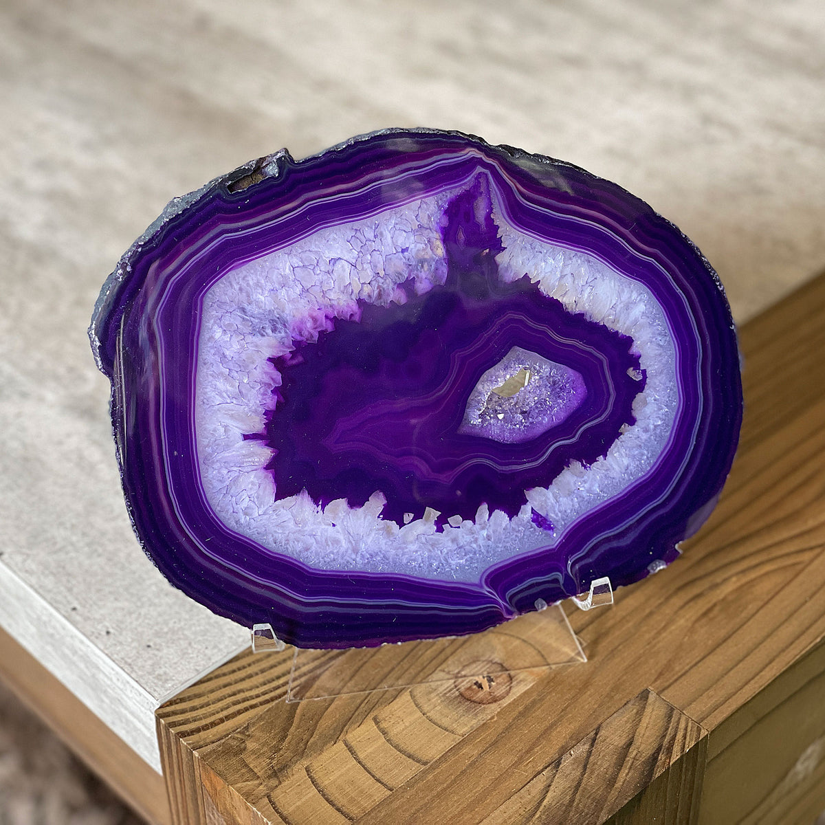 Agate Slice - Purple - Size 7 (17cm x 13cm) Mi Chakra