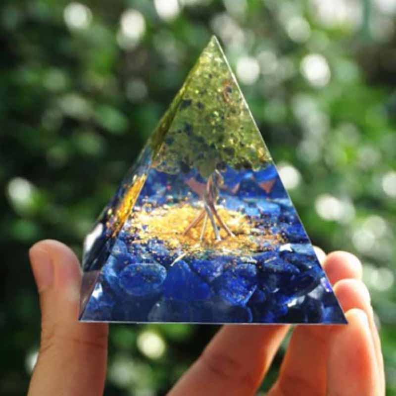 By tapping into the cosmic universal energy with a mix of quartz crystals, semi-precious gemstones, metals, and resin, you can balance out the life energy that surrounds you. Any negative vibes and energy that affect your body and mind can be removed by using an orgonite pyramid in your home. These healing crystals are made of metal shavings, resin, and gemstones, which balance electromagnetic fields and promote positive energy.