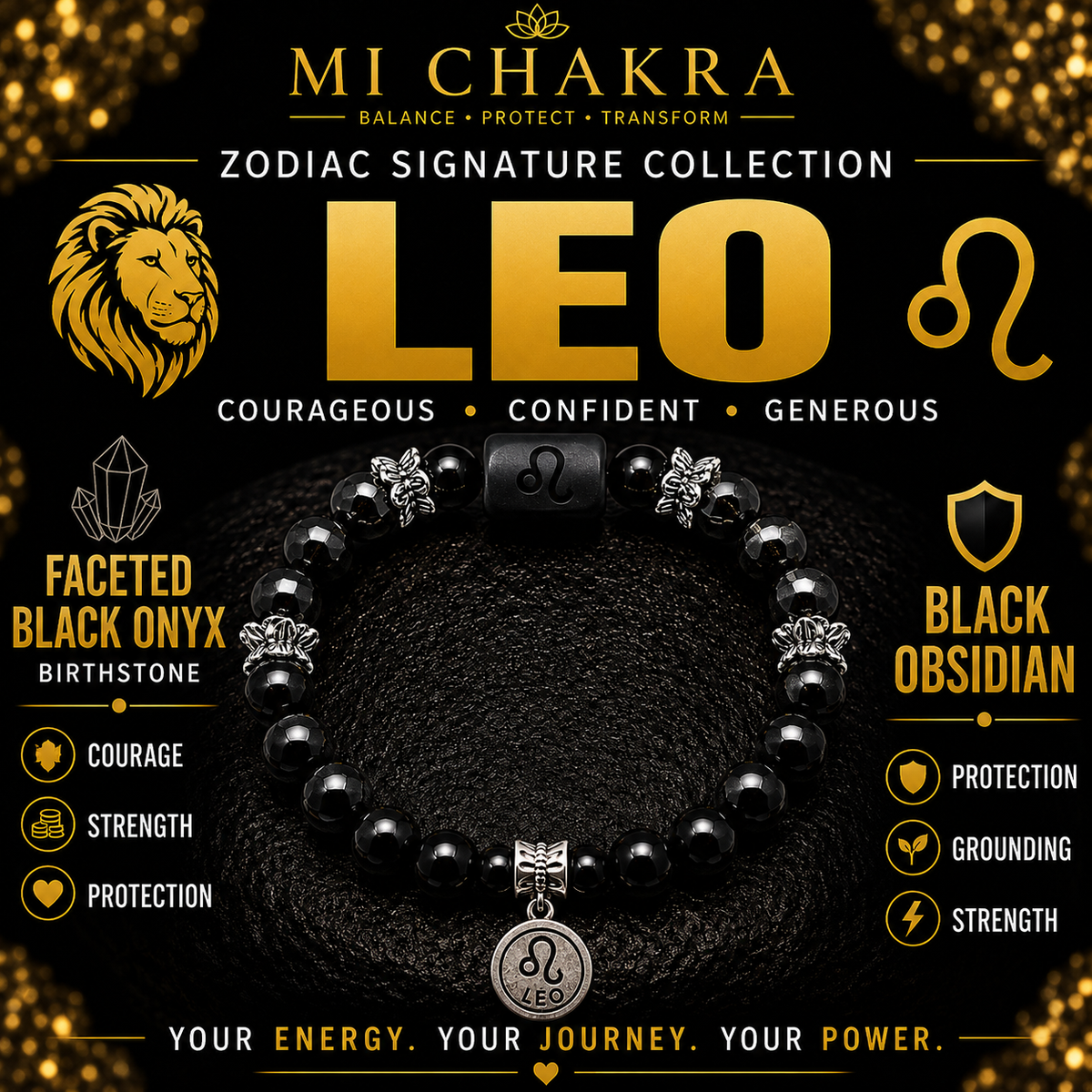 Leo Zodiac Crystal Bracelet Mi Chakra