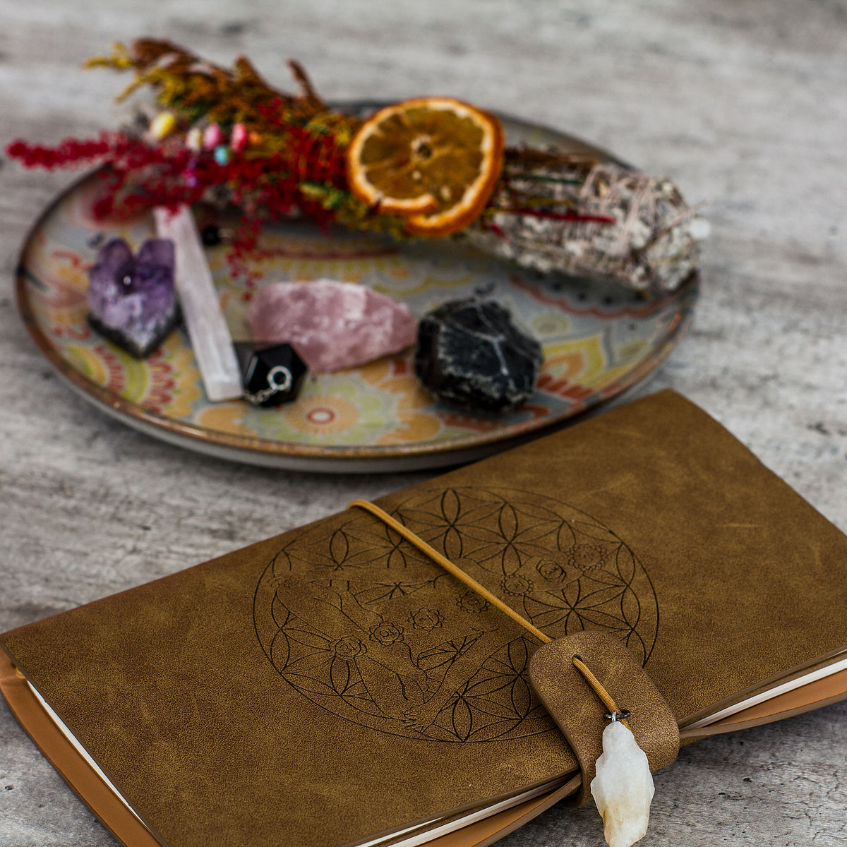 Manifestation Journal - Tree of Life (Red Leather) (Copy) Mi Chakra