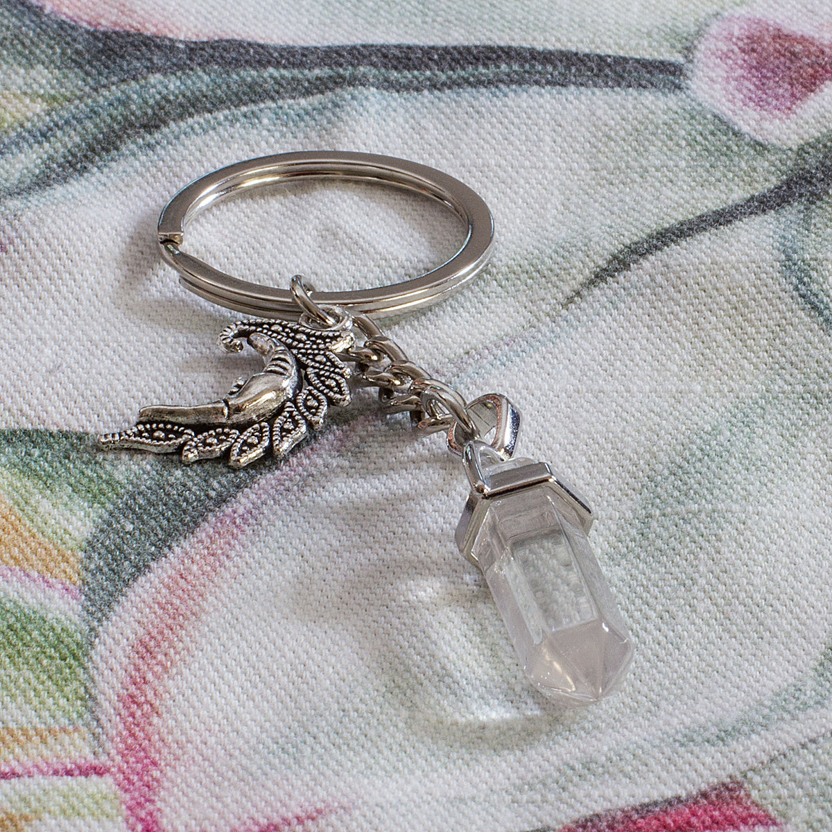 Moon Keyring - Clear Quartz Mi Chakra