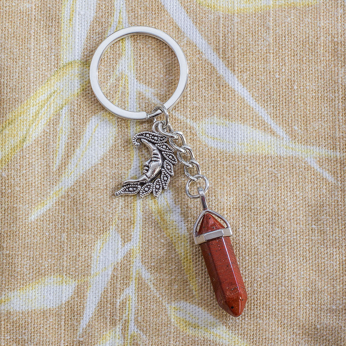 Moon Keyring - Red Jasper Mi Chakra