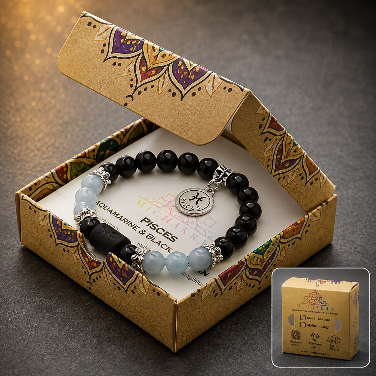 Pisces Zodiac Crystal Bracelet Mi Chakra
