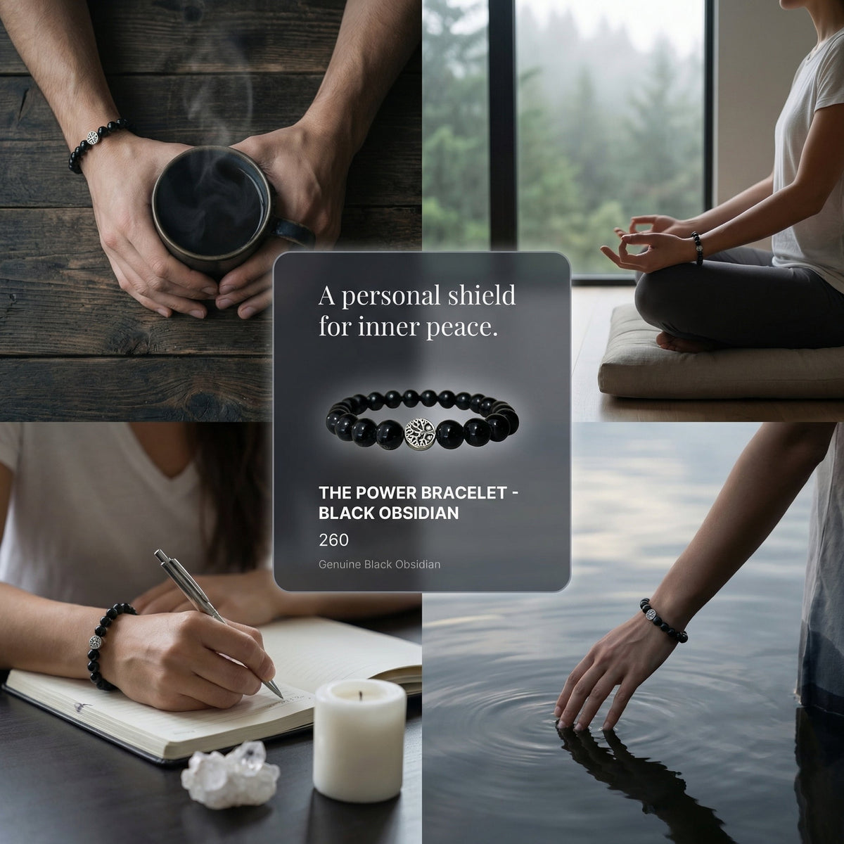 The Power Bracelet - Black Obsidian - Mi Chakra