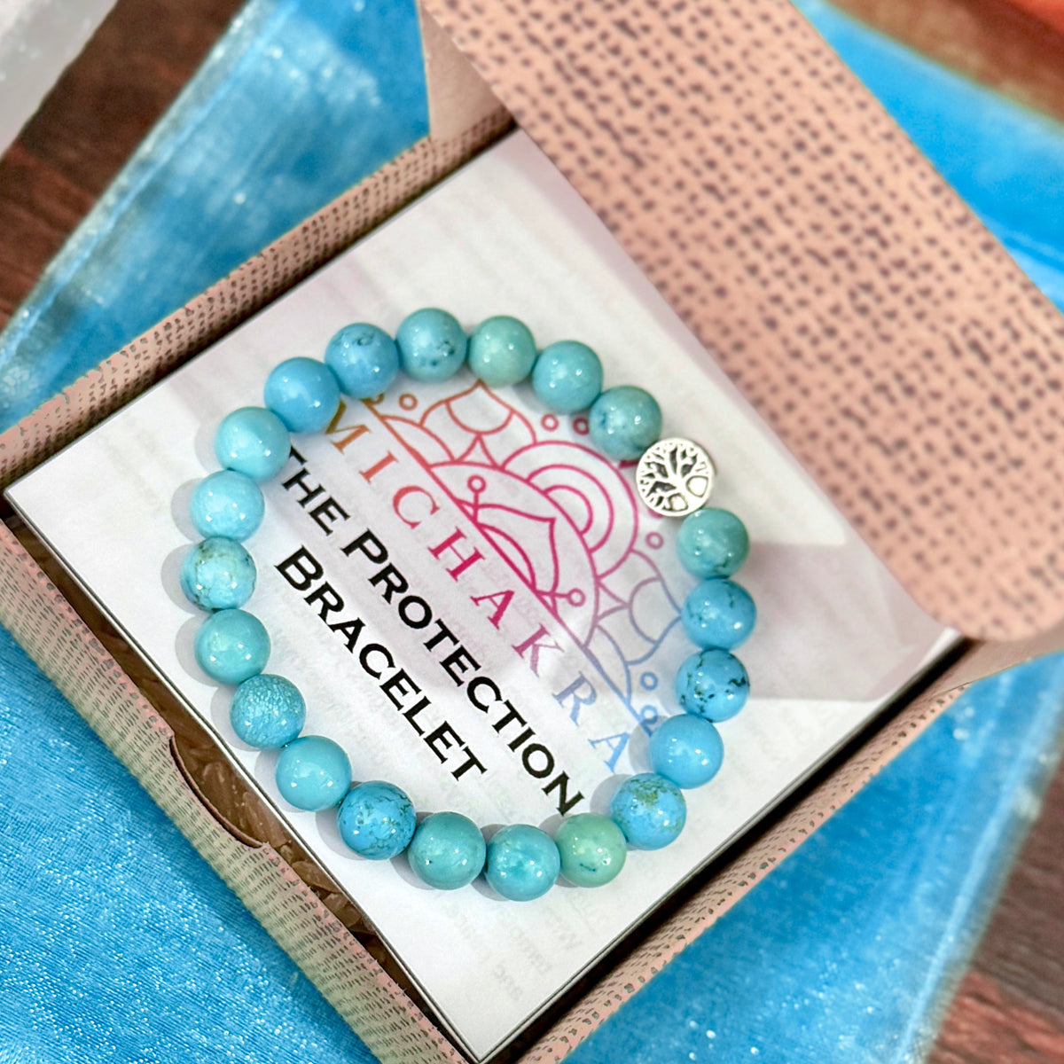 The Protection Bracelet - Turquoise Crystals - Mi Chakra