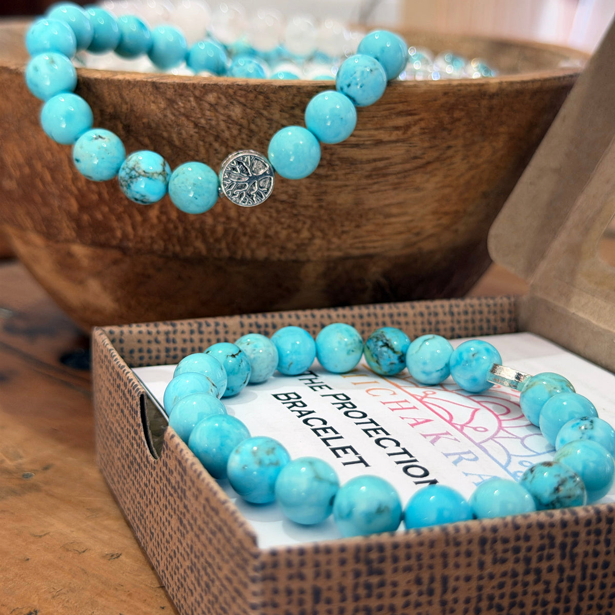 The Protection Bracelet - Turquoise Crystals - Mi Chakra