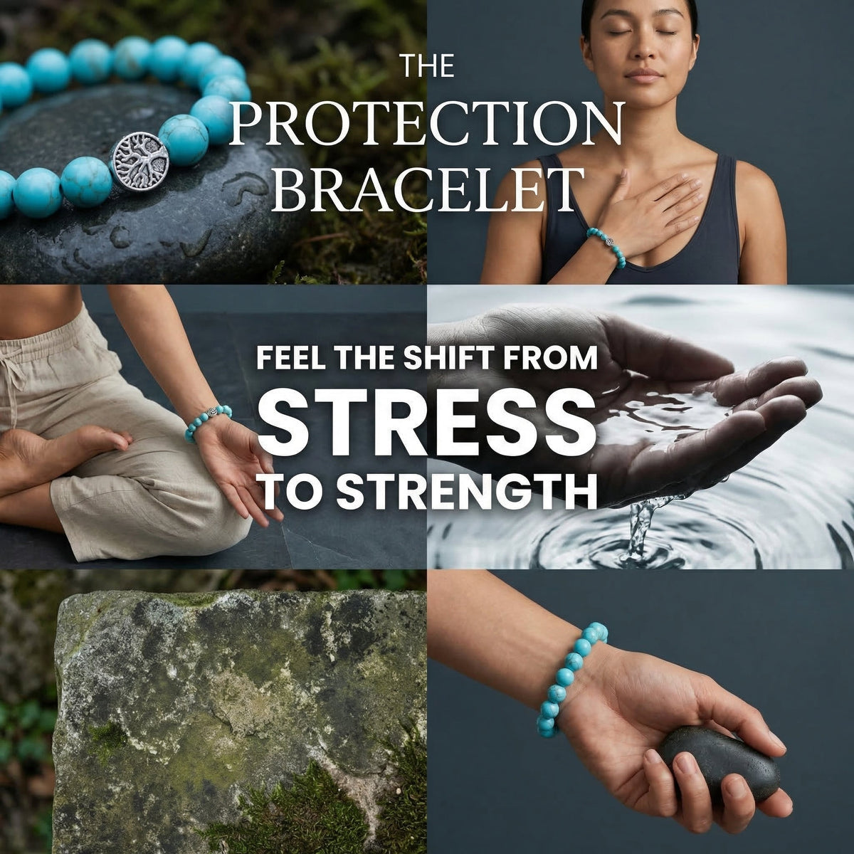 The Protection Bracelet - Turquoise Crystals - Mi Chakra